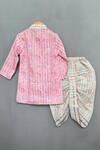 Shop_Label Neeti_Pink Cotton Gota Patti Paisley Flora Print Kurta With Dhoti Pant _at_Aza_Fashions