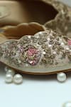 Buy_Foot Fuel_Gold Embroidery, Beads Nami Zardozi Mule Heels _Online_at_Aza_Fashions
