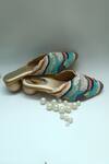 Buy_Foot Fuel_Multi Color Embroidery Ruhani Thread Mule Heels _at_Aza_Fashions