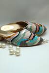 Shop_Foot Fuel_Multi Color Embroidery Ruhani Thread Mule Heels _Online_at_Aza_Fashions