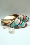 Buy_Foot Fuel_Multi Color Embroidery Ruhani Thread Mule Heels 