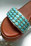 Shop_Foot Fuel_Blue Embroidery Stone Embellished Strap Wedges _Online_at_Aza_Fashions