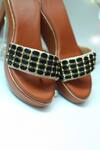 Shop_Foot Fuel_Brown Beads, Zari Studded Strap Wedges _Online_at_Aza_Fashions
