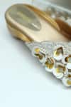 Foot Fuel_Gold Embroidery 3d Love Floral Mule Heels _at_Aza_Fashions