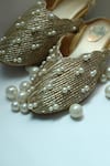 Foot Fuel_Gold Pearls, Crystals Embellished Mule Heels _Online_at_Aza_Fashions