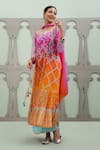 Shop_Lila_Multi Color Crepe Embroidered Foliage Bidri Pattern Ombre Anarkali Pant Set _Online_at_Aza_Fashions