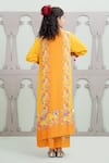 Shop_Lila_Multi Color Crepe Embroidered Floral Mandarin Collar Jaal Pattern Kurta Pant Set _at_Aza_Fashions