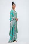 Buy_Lila_Blue Crepe Printed Floral Round Fiza Blossom Kurta Pant Set _Online_at_Aza_Fashions