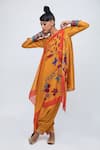 Lila_Yellow Cotton Silk Blend Embroidered Kripi Panelled Kalidaar Kurta Salwar Set _Online_at_Aza_Fashions