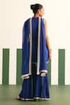 Shop_Reeti Arneja - Theklub_Blue Cotton Satin, Organza Sequins Enora Placement Embroidered Kurta Sharara Set _at_Aza_Fashions