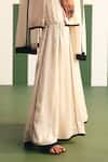 Buy_Reeti Arneja - Theklub_Ivory Kurta And Sharara Cotton Satin Embroidery Sequins Round Enora Yoke Set _Online_at_Aza_Fashions