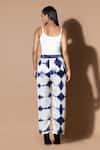 Shop_Zeefaa_Blue Modal Satin Tie-dye Pattern Straight Pant _at_Aza_Fashions