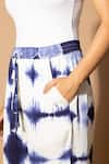 Buy_Zeefaa_Blue Modal Satin Tie-dye Pattern Straight Pant _Online_at_Aza_Fashions