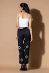 Shop_Zeefaa_Black Modal Satin Abstract Pattern Straight Pant _at_Aza_Fashions