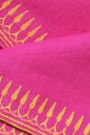 Shop_Inheritance India_Pink 100% Cotton Hand Block Printed Border Napkins - Set Of 4_at_Aza_Fashions