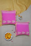 Buy_Inheritance India_Pink 100% Cotton Hand Block Printed Triple Paisely Cushion Covers - Set Of 4_at_Aza_Fashions