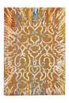 Buy_Qaaleen_Beige New Zealand Wool Embossed Hand Tufted Carpet _at_Aza_Fashions