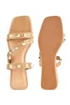 Kaltheos_Beige Embellished Cube Square Toe Wedges_Online_at_Aza_Fashions
