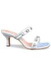 Kaltheos_Silver Embellished Nina Glass Crystal Heels _at_Aza_Fashions