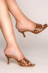 Buy_Kaltheos_Brown Embellished Nina Strap Heels _at_Aza_Fashions