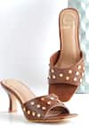 Shop_Kaltheos_Brown Embellished Nina Strap Heels _at_Aza_Fashions