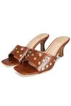 Buy_Kaltheos_Brown Embellished Nina Strap Heels _Online