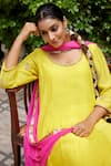 Nimbu Mirchi_Yellow Pure Chanderi Embroidery Zari Sequin Round Anarkali Set  _Online_at_Aza_Fashions