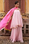 Buy_Nimbu Mirchi_Pink Pure Chanderi Embroidery Bloom Square Kurta Sharara Set _at_Aza_Fashions