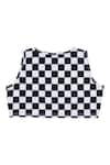 Shop_Rang by Lespetits_Black Cotton Sleeveless Checkered Top  _at_Aza_Fashions