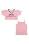 Buy_Rang by Lespetits_Pink Cotton Dreamer Crop Top With Inner  _at_Aza_Fashions