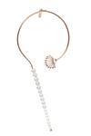 Buy_Itrana_White Asymmetric Pearl Studded Necklace _Online_at_Aza_Fashions