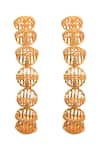 Buy_Itrana_Gold Plated Beads Cutwork Hoops _at_Aza_Fashions