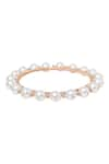 ITRANA_Shell Pearls And Zircons Embellished Bangle_Online_at_Aza_Fashions