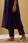 Shop_Tashee_Purple Chanderi Sequins, Beads V-neck Gathered Kurta Set _Online_at_Aza_Fashions
