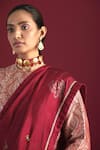 Shop_Shorshe Clothing_Red Pure Silk Hand Block Printing Floral Sinduri Saree _Online_at_Aza_Fashions