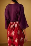 Shop_Shorshe Clothing_Purple Brocade Woven Floral Plain Top With Flower Pant _at_Aza_Fashions