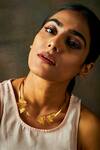 Buy_Itrana_Gold Plated Cutwork Open Necklace 