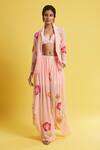 Shop_Surily G_Pink Crepe Beads V-neck Hand Embroidered Bralette _Online_at_Aza_Fashions