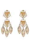 Buy_Itrana_Gold Plated Cut Work Geometric Chain Danglers _at_Aza_Fashions