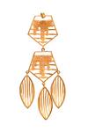 Shop_Itrana_Gold Plated Cut Work Geometric Chain Danglers _Online_at_Aza_Fashions