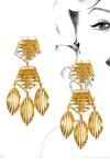 Buy_Itrana_Gold Plated Cut Work Geometric Chain Danglers 