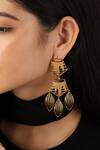 Shop_Itrana_Gold Plated Cut Work Geometric Chain Danglers 