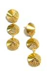 ITRANA_Gold Plated Bead Tiered Danglers _at_Aza_Fashions