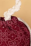 Buy_AMYRA_Maroon Thread Monroe Embroidered Bucket Bag _Online_at_Aza_Fashions