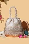 Buy_AMYRA_Off White Thread Chaand Embroidered Bucket Bag _at_Aza_Fashions