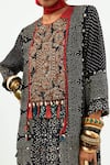 Buy_Aseem Kapoor_Black Natural Crepe Printed Polka Mitra Kurta And Draped Trouser Set  