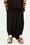 Aseem Kapoor_Black Ritu Kaftan Top And Draped Trouser Set_Online_at_Aza_Fashions