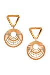 Buy_Itrana_Gold Plated Cut Work, Chains Geometric Shaped Earrings _Online_at_Aza_Fashions