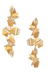 Buy_Itrana_Gold Plated Cut Work, Chains Abstract Pattern Cutwork Earrings _at_Aza_Fashions