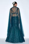 Shop_Niamh By Kriti_Blue Lycra Embroidered Sequin Embellished Mermaid Lehenga Set _at_Aza_Fashions